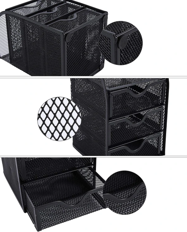 Black Mesh Desk Organizer  